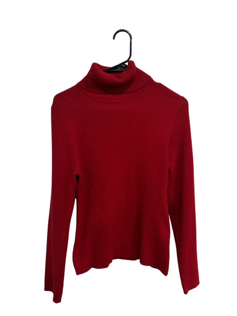 INC XL Red Ribbed Knit Turtleneck Sweater Knit Long Sleeve Top Cozycore Winter